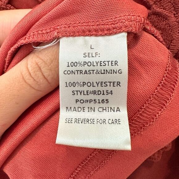 ROOLEE | Fiona Rust Red Crochet Lace Maxi Dress Boho Modest Style | Large - Picture 7 of 8